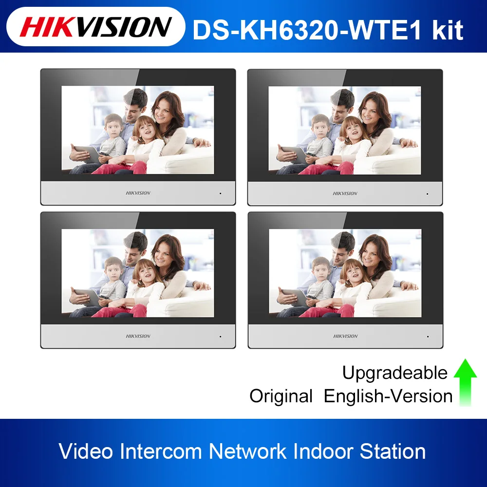

Hikvision DS-KH6320-WTE1 4 pcs kit Video Intercom Indoor Station 7-Inch Touch Screen Standard POE WIFI Wireless Monitor