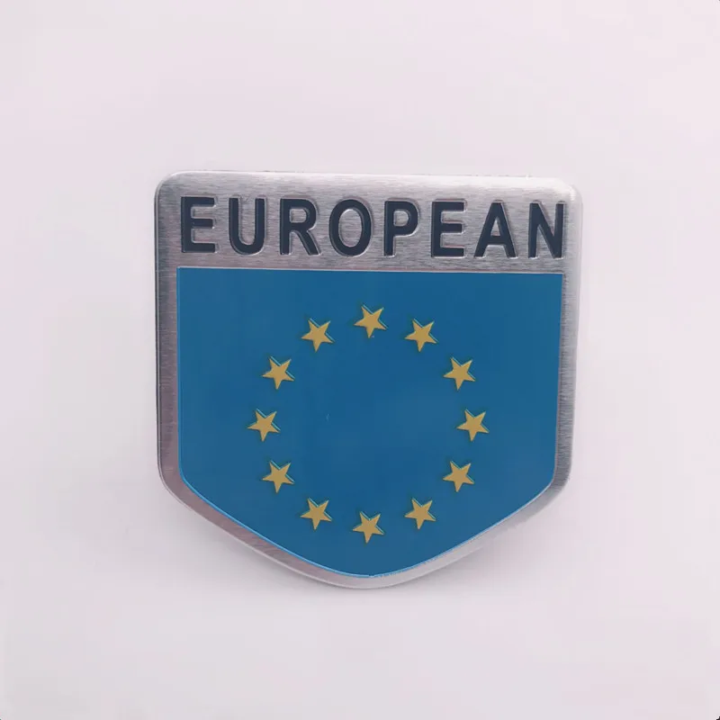 

Hot Sale Aluminum Alloy EU European Union Flag Car Stickers Modification Decoration Badge
