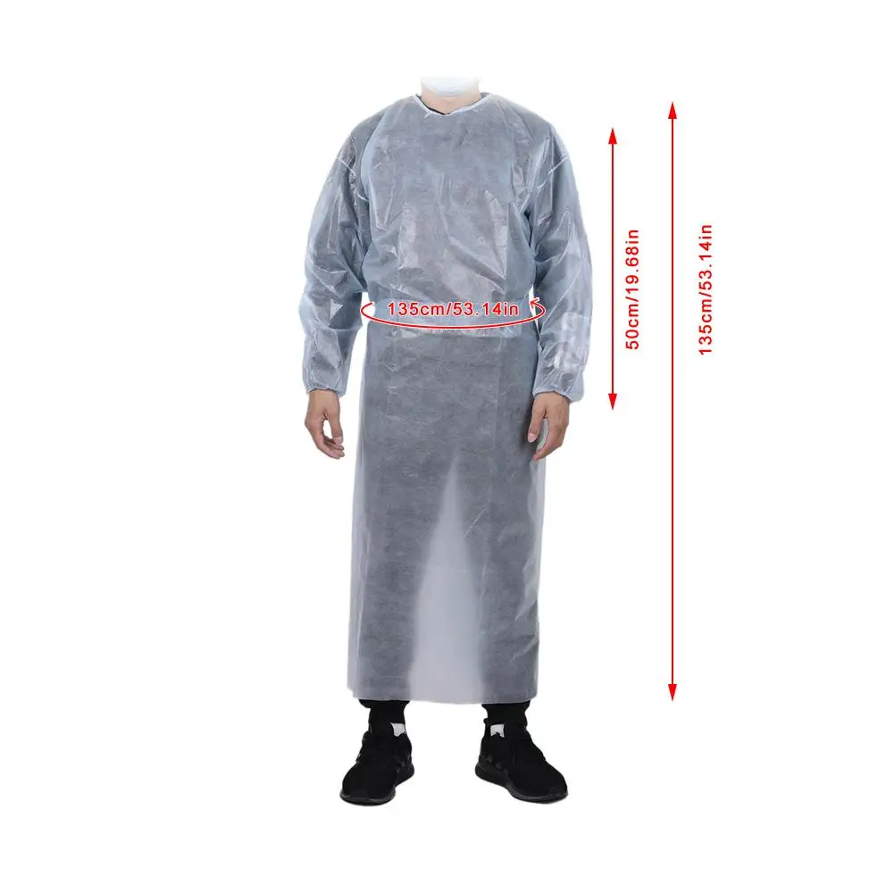 

10PCS Disposable Protective Isolation Gown Clothing Factory Hospital Safety Clothing Indoor Outdoor Dustproof Coveralls