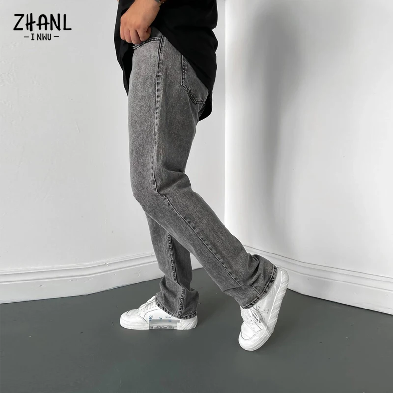 Brand Mens Jeans Male Trousers Street Style Simple Design High Quality Loose Straight Denim Pants Hip hop Men Jeans Trousers