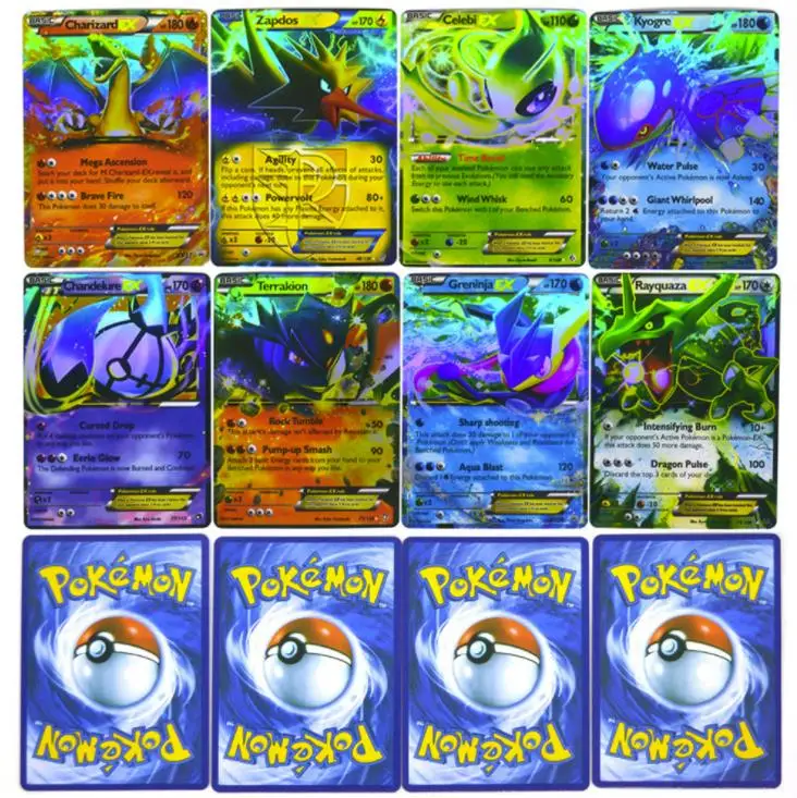 324 100 200 шт. английский EX GX усилительный насос Мега карточные игрушки pokemones