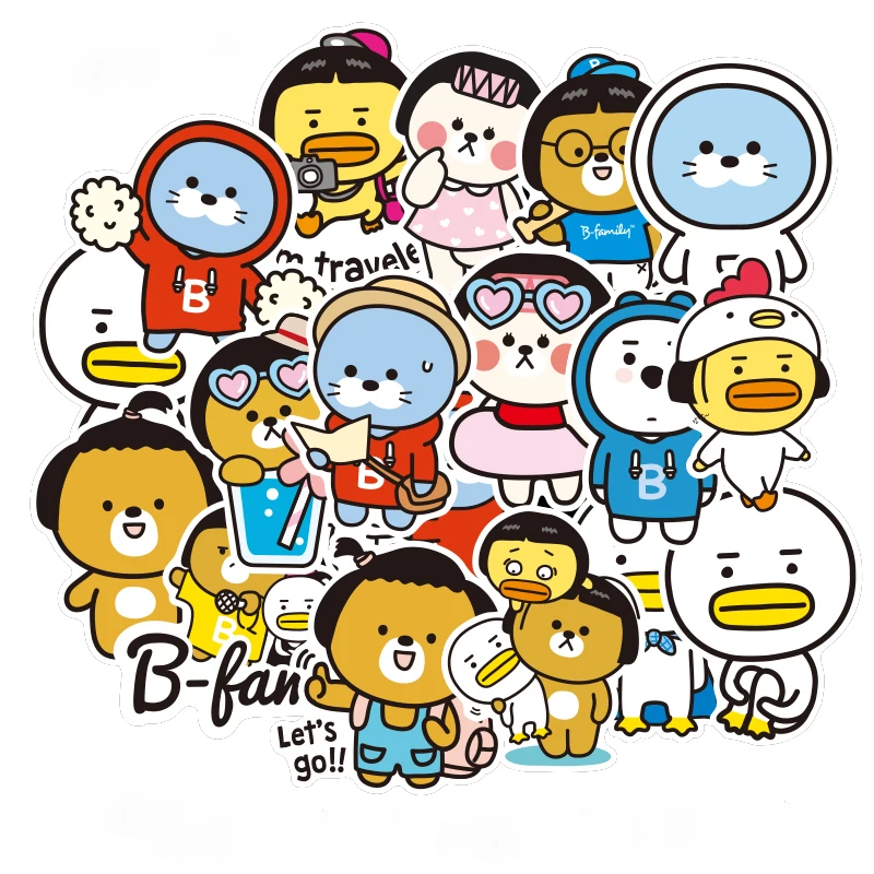 

27pcs Outdoor beach cartoon Waterproof Sticker For Luggage Car Guaitar Skateboard Phone Laptop Bicycle Stickers