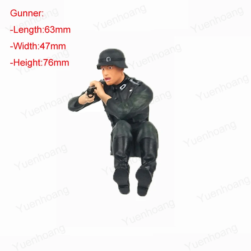 

1set 1:16 PC World War German Soldier Model Amphibious Simulation Army Doll Figure Commander Driver Gunner for RC Boat DIY Car