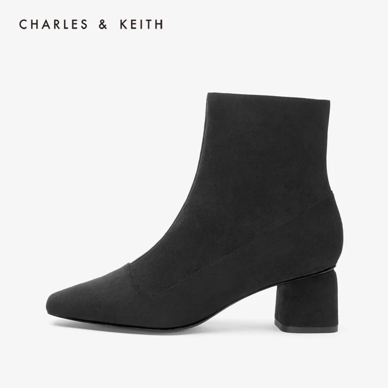 

CHARLES&KEITH New Arrival 2020 CK1-91680075Women boots high heel zipper solid color shoes concise style boots