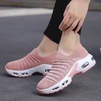 womens vulcanized shoes 2021 large size knitted shoes stretch knitted thick soled non slip breathable casual sports shoes women