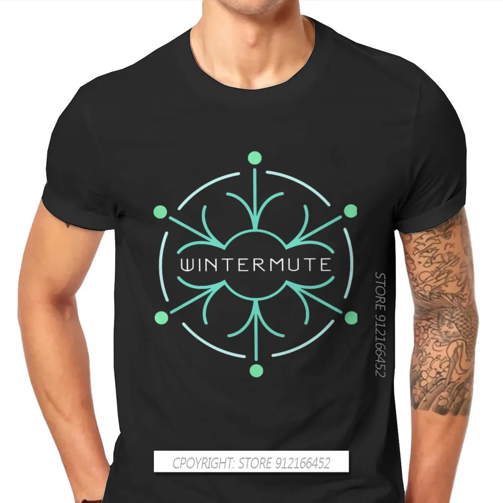 Wintermute TShirt For Men Neuromancer Henry Dorsett Novel Camisetas Designer T Shirt Soft Print Loose