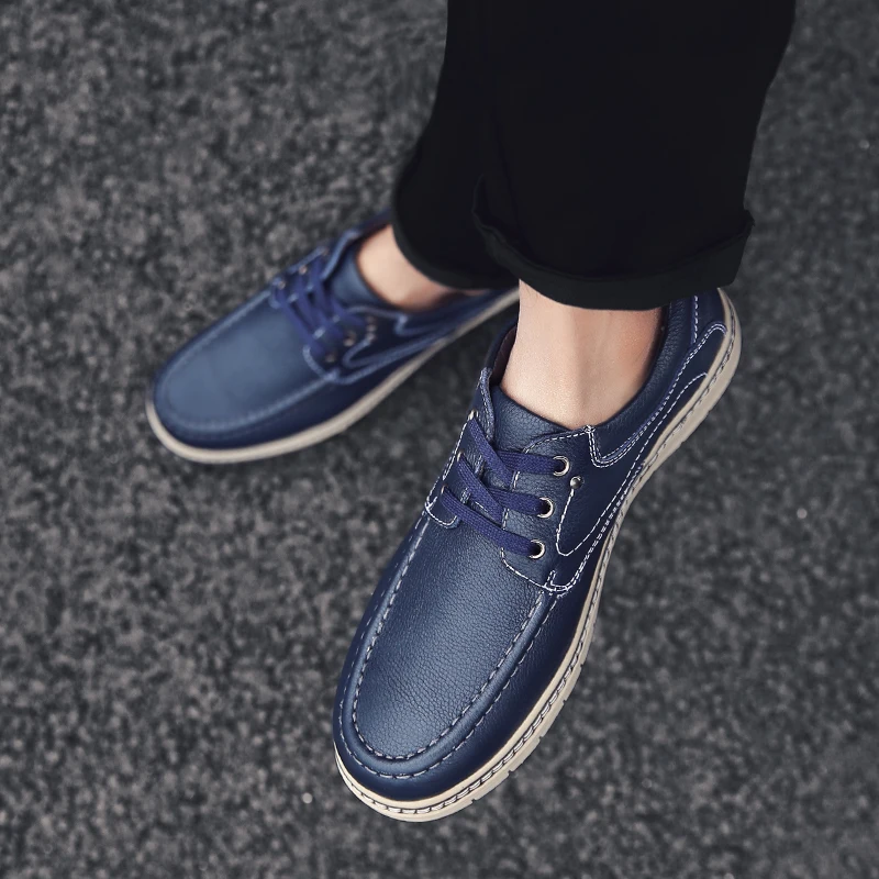 Лидер продаж мужские туфли из натуральной кожи на плоской подошве туфли-оксфорды