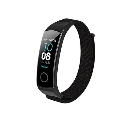 Black Hangrui браслет для huawei Honor Band 5 Женский Мужской прочный нейлон мягкий изящный ремешок для часов для Honor Band 4 5 браслет для ремня - Цвет: Black
