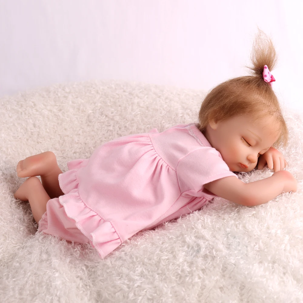 Мягкая силиконовая тканевая кукла Реборн 40 см искусственная детская развивающая