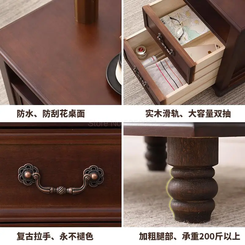 Сплошная деревянная прикроватная настольная лампа Европейский и американский