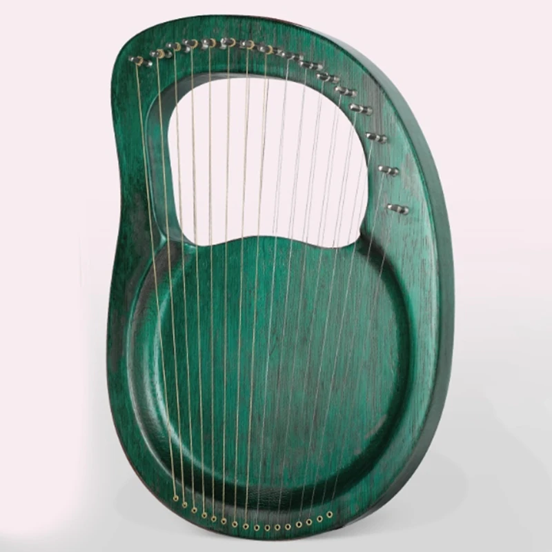

Lyre Harp 16 String Harp Heptachord Solid Wood Mahogany Lyre Harp with Tuning Wrench for Music Lovers Kids Adult