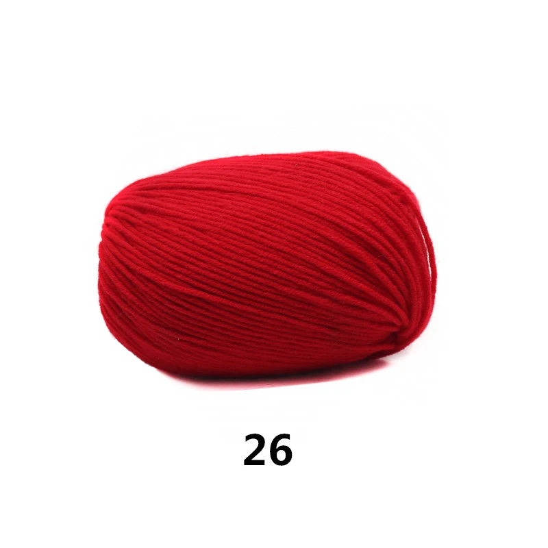 26 12PCS 12 шт. тонкая хлопчатобумажная пряжа молочного цвета для вязания вязаная кукла Органическая пряжа для вязания крючком DIY новейшая оптом - Цвет: 26 12PCS