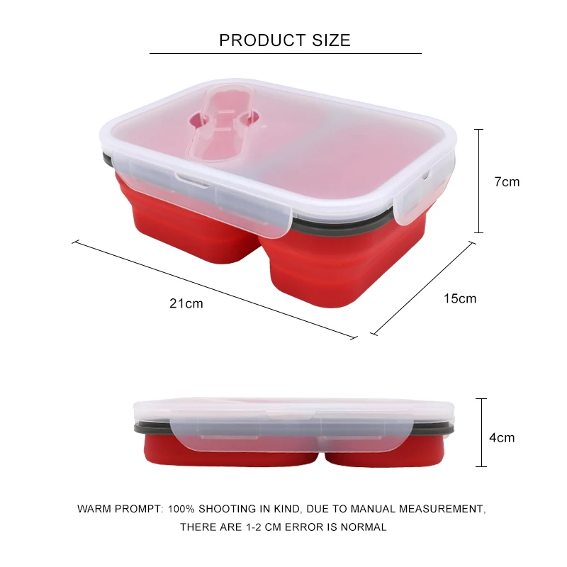 Силиконовый складной Ланч-бокс портативный контейнер для хранения пищи чаша