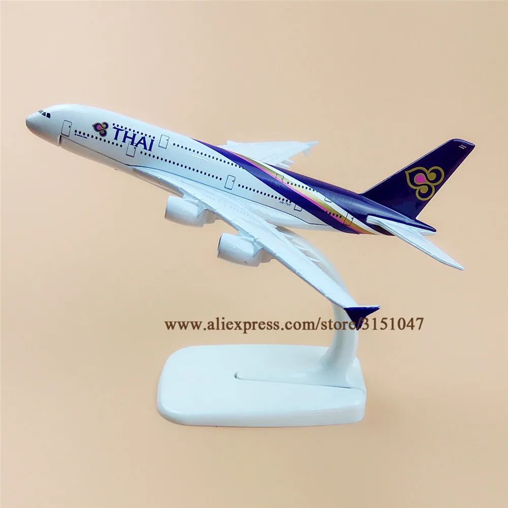 

Air Thailand Thai Airlines Airbus 380 A380 Airways Airplane Model Alloy Metal Model Plane Diecast Aircraft 16cm Gift