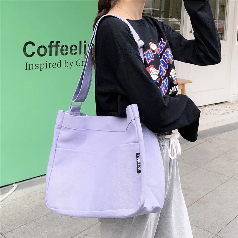 Youda оригинальный дизайн Одноцветный холщовый мешок большой емкости дамская