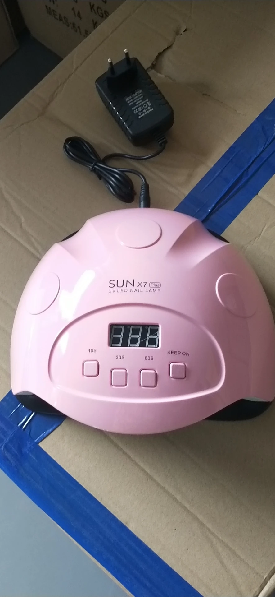 42 Вт SUN 7X Plus светодиодный светильник для ногтевой фототерапии, быстросохнущая лампа для ногтей, индукционный светодиодный светильник для ногтей, сушилка, синхронизация: 10 s/30 s/60 s/120 s - Цвет: pink