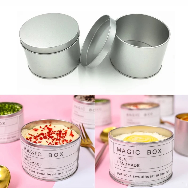 180Ml 5/10/20/30Pc Cosmetica Container Cake Doos Aluminium Tin Box Lege Kaars Potten met Deksel Metalen Zilver Zalfpotje Lippenbalsem Pot