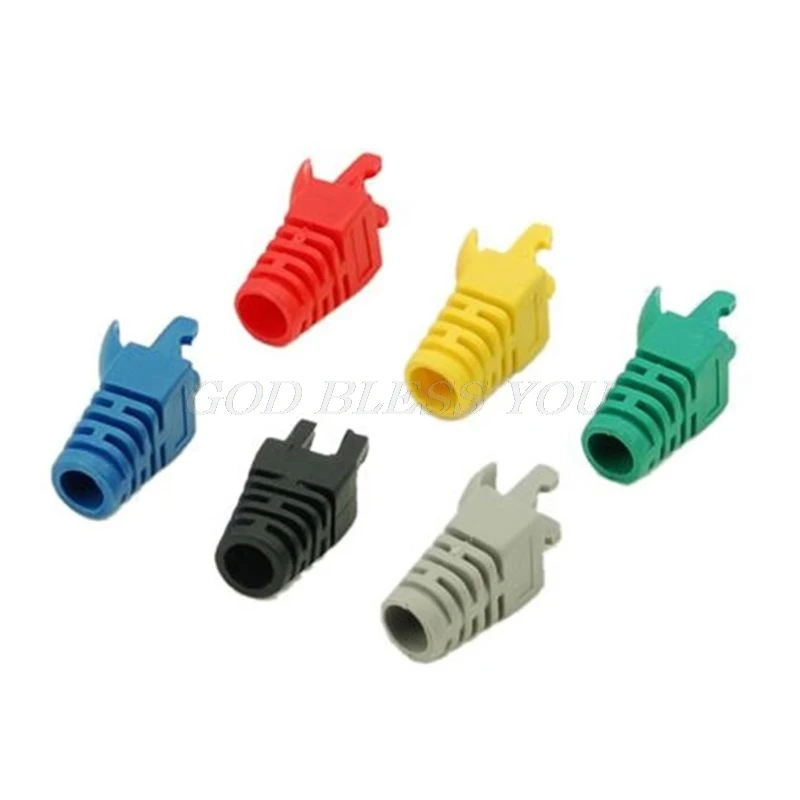 50 шт. разъем RJ45 CAT5E CAT6 штепсельная крышка сетевой кабель Ethernet Натяжная защитная
