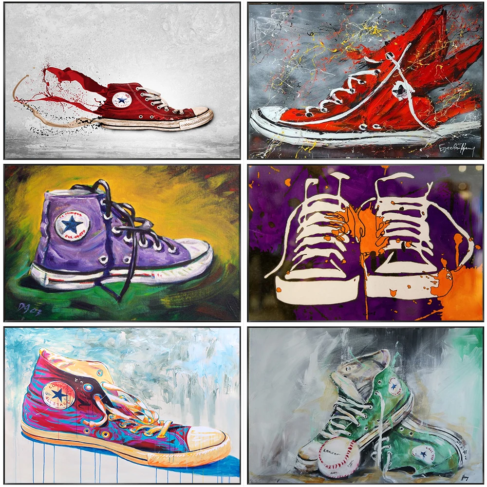 

HD Prints Pictures Sneakers Fashion Shoes Canvas Wall Art Nordic Painting Home Decoration Modular Poster Living Room Cuadros