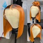 Парик Shumeida Омбре Оранжевый 13*1*6 на шнуровке спереди парики бразильские человеческие волосы Remy короткий боб парик с детскими волосами для женщин