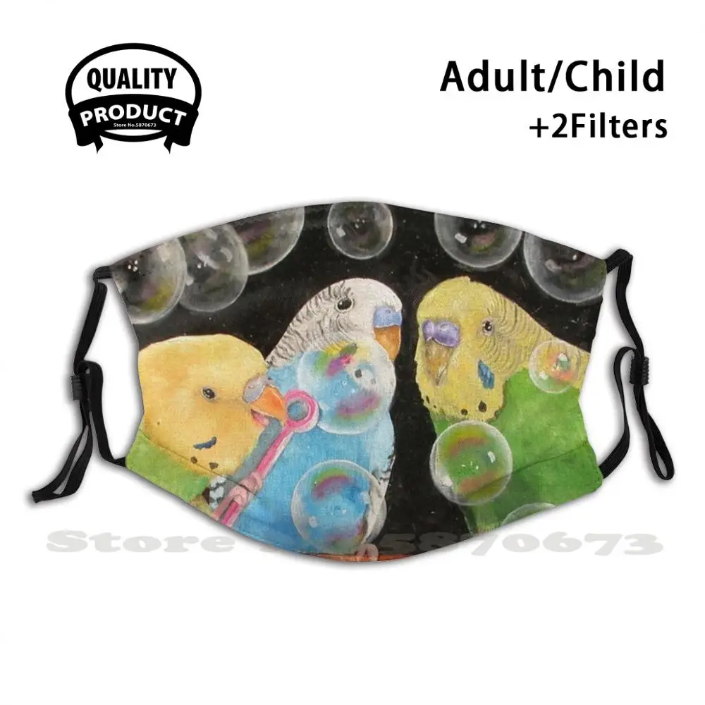 

Модные защитные маски для попугаев, пузырьки для попугаев, птичья фантазия, масляная живопись, Мэри хуз