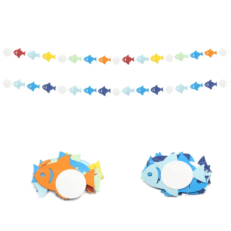 Гирлянда из бумаги с изображением рыбок 2 4 м | Дом и сад