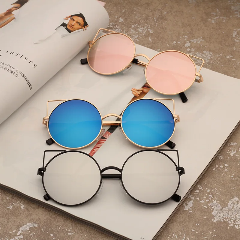 HDCRAFTER кошачий глаз женские солнцезащитные очки круглые для женщин большие модные