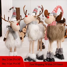 Retractable Christmas Dolls Reindeer christmas tree decorations Xmas Figurines New Year Gift Regalos De Navidad For Home