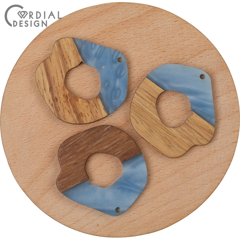 

Cordial Design 50Pcs 38*38MM Jewelry Findings & Components/Hand Made/Natural Wood & Resin/DIY Making/Earrings Accessories/Charms