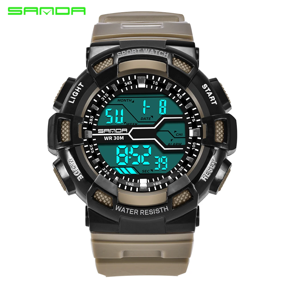 Модные мужские светодиодные цифровые часы с датой и будильником