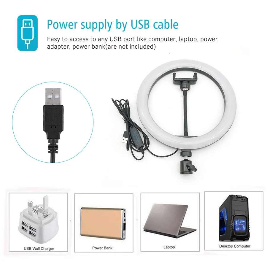 Фон для фотосъемки светодиодный селфи кольцо светильник 10 дюймов аксессуары