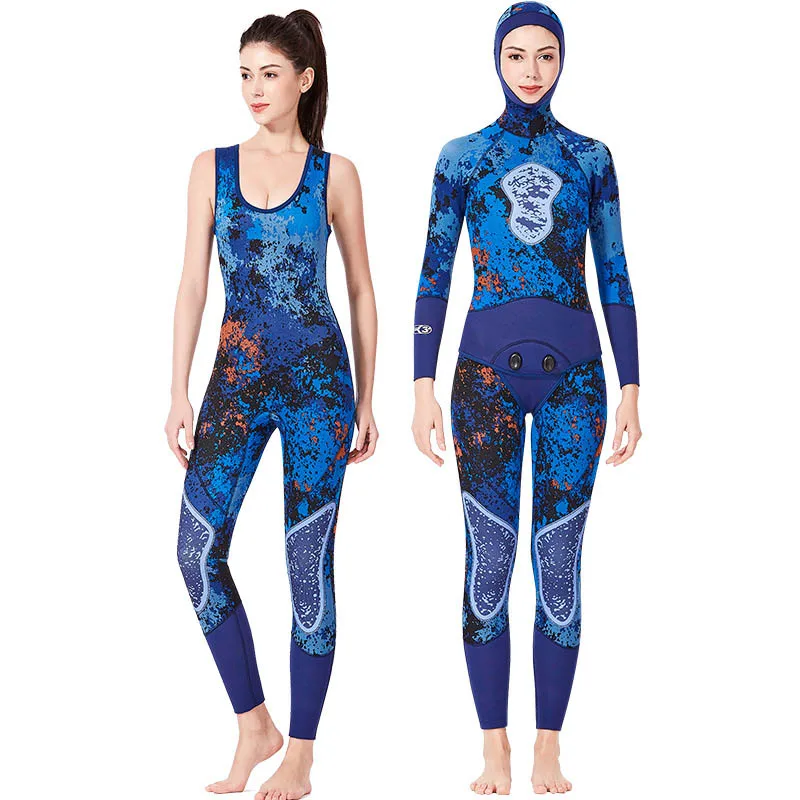 Профессиональный гидрокостюм для подводной охоты 3 мм неопреновый Камуфляжный с