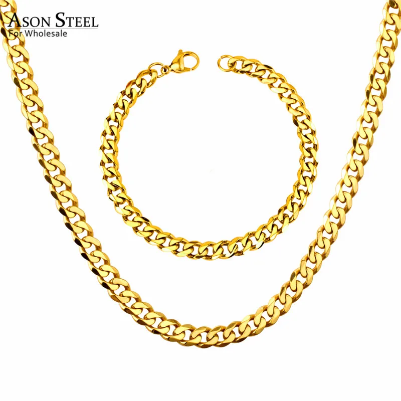 Комплект из колье и браслета нержавеющей стали 7 мм|Ювелирные наборы| |