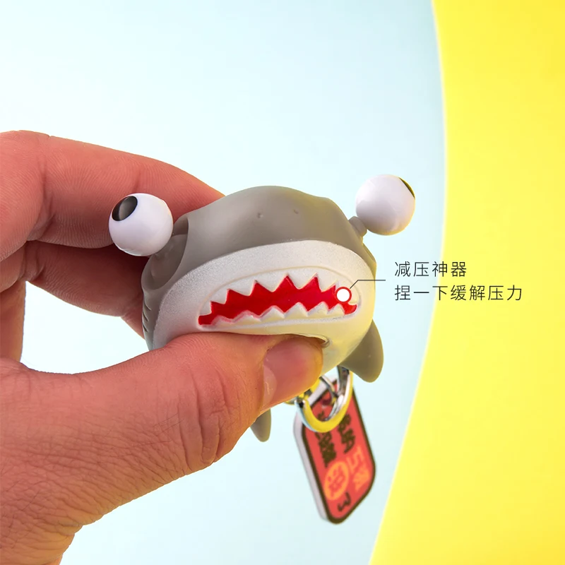 

Ease Anxiety Shark Funny Doll Cartoon Keychain Pendant Creative Toy Car Chain Ring Female Couple Bag Decoration Phone Lanyard