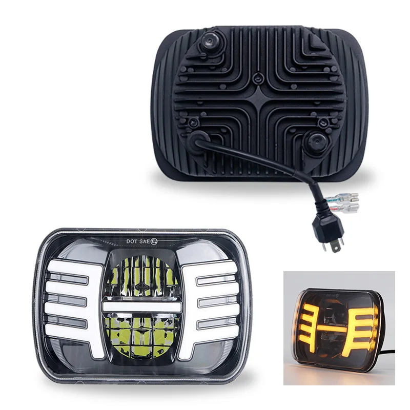 Светодиодные фары 5x7 дюймов дальнего/ближнего света 7x6 для Jeep Wrangler YJ Cherokee XJ H4 Plug H6054
