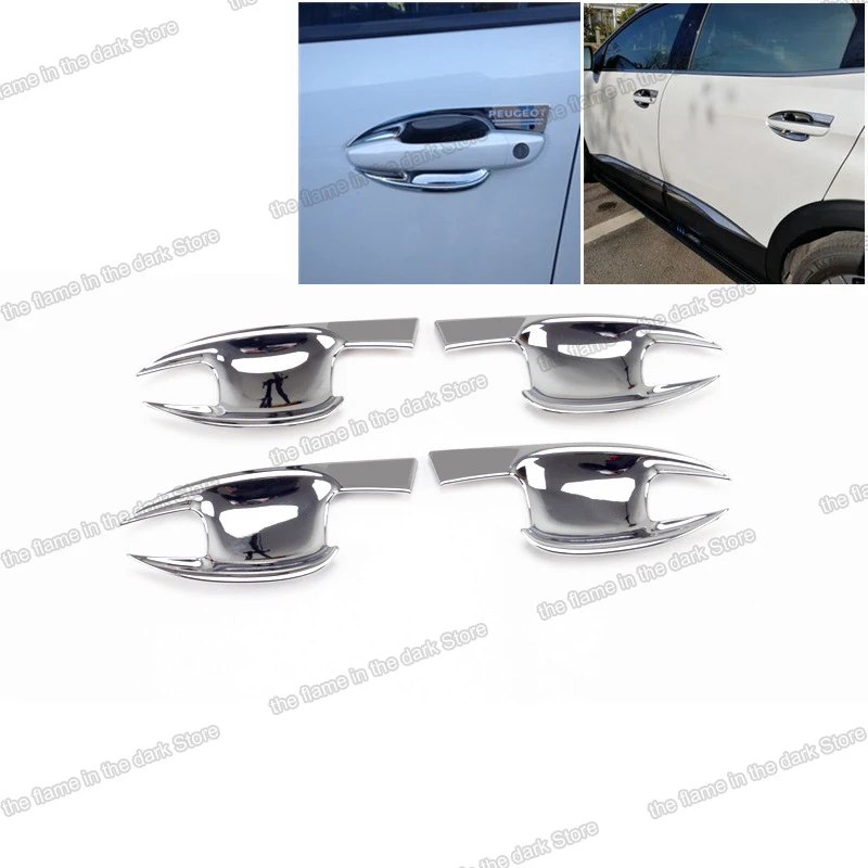 

Lsrtw2017 Abs Car Outside Door Handle Door Bowl Panel for Peugeot 3008 5008 Interior Accessories Chrome 2017 2018 2019 2020