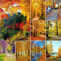 5d diy diamond painting scenery cross stitch autumn scenery diamond embroidery crafts full square round drill home decor gift