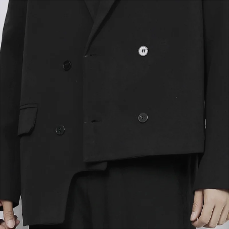 Мужской костюм большого размера куртка Yamamoto wind асимметричный подол двубортный