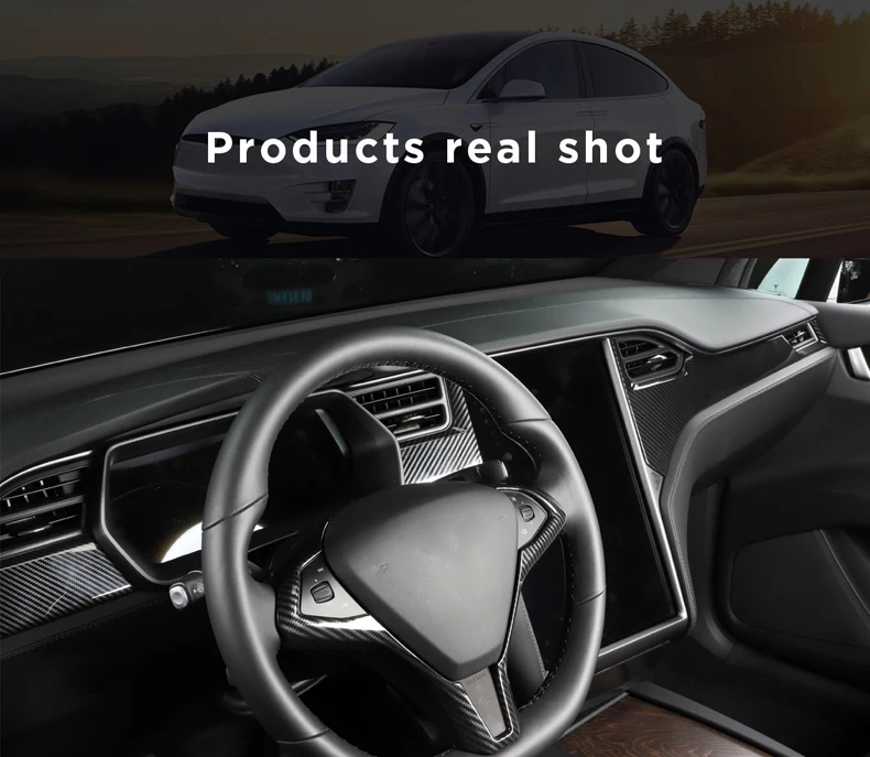 LUCKEASY Автомобильный руль декоративная заплатка для Tesla модель X/S- ABS рулевое колесо аксессуары декоративная рамка патч