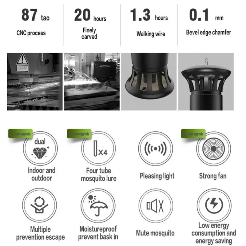 

Agricultural Mosquito Killer Lamp 220V 6W Photocatalyst Inhalant Mosquitos Trap Lamps Insect UV Light Outdoor Pest bug Zapper