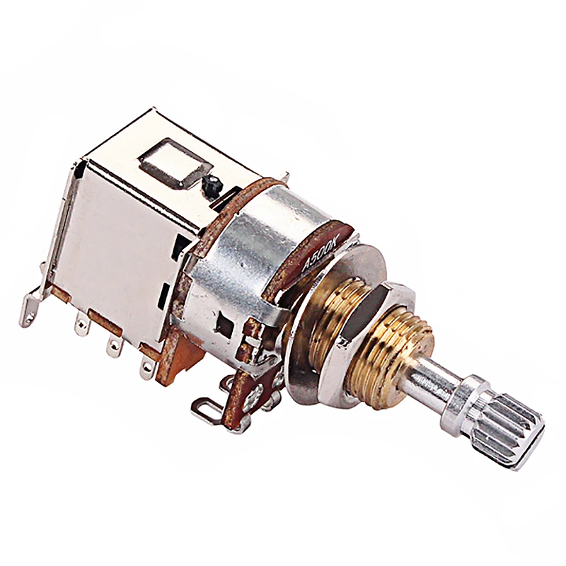 A500K Potentiometer Push Pull Switch Splined Dpdt Pot Shaft 25Mm Electric Guitar Tone Volume Parts &amp Accessories | Спорт и