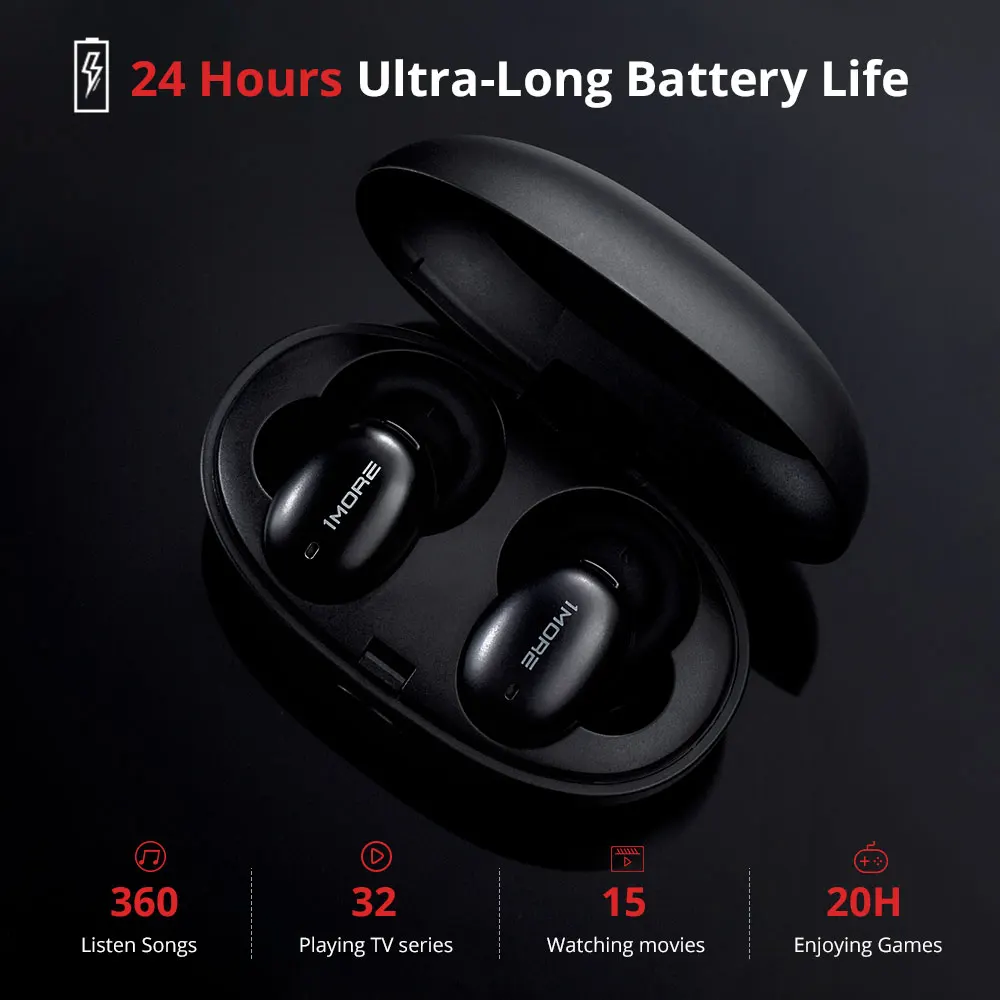 1MORE E1026BT TWS Stylish True Wireless In-Ear Earphones with Charging Case Bluetooth 5.0 Support aptX ACC MIC | Электроника