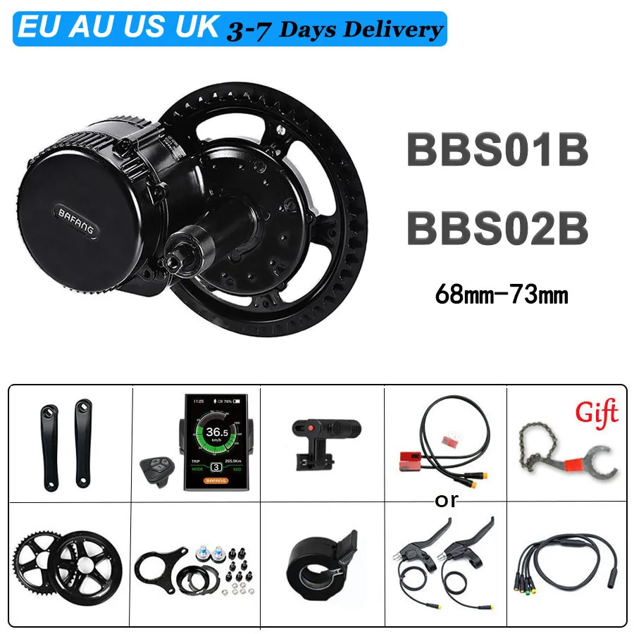 

Bafang BBS02B 48V 750W Mid Drive Motor 500W 250W 36V BBS01B Bike Electric Bicycle Conversion Kit 8Fun Motor Ebike Central Engine