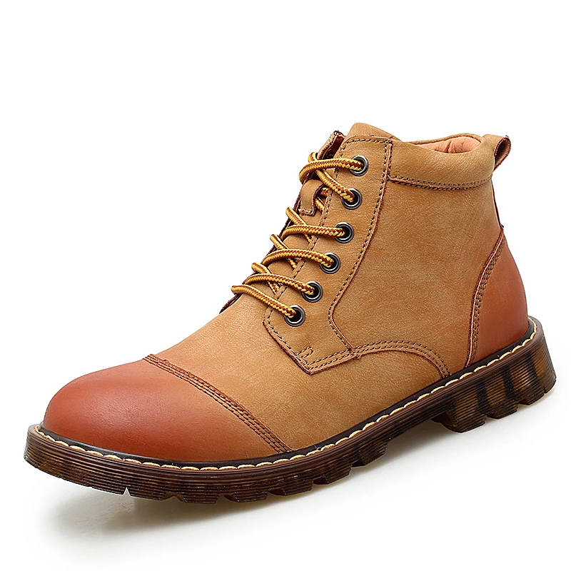

New Brand Autumn Winter Men's Boots Cow Genuine Leather Men Shoes Fashion Motorcycle Boots Comfortable Ankle Boots Casual Shoes