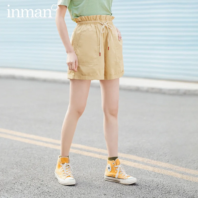 INMAN/летние милые женские короткие брюки с широкими штанинами для девушек