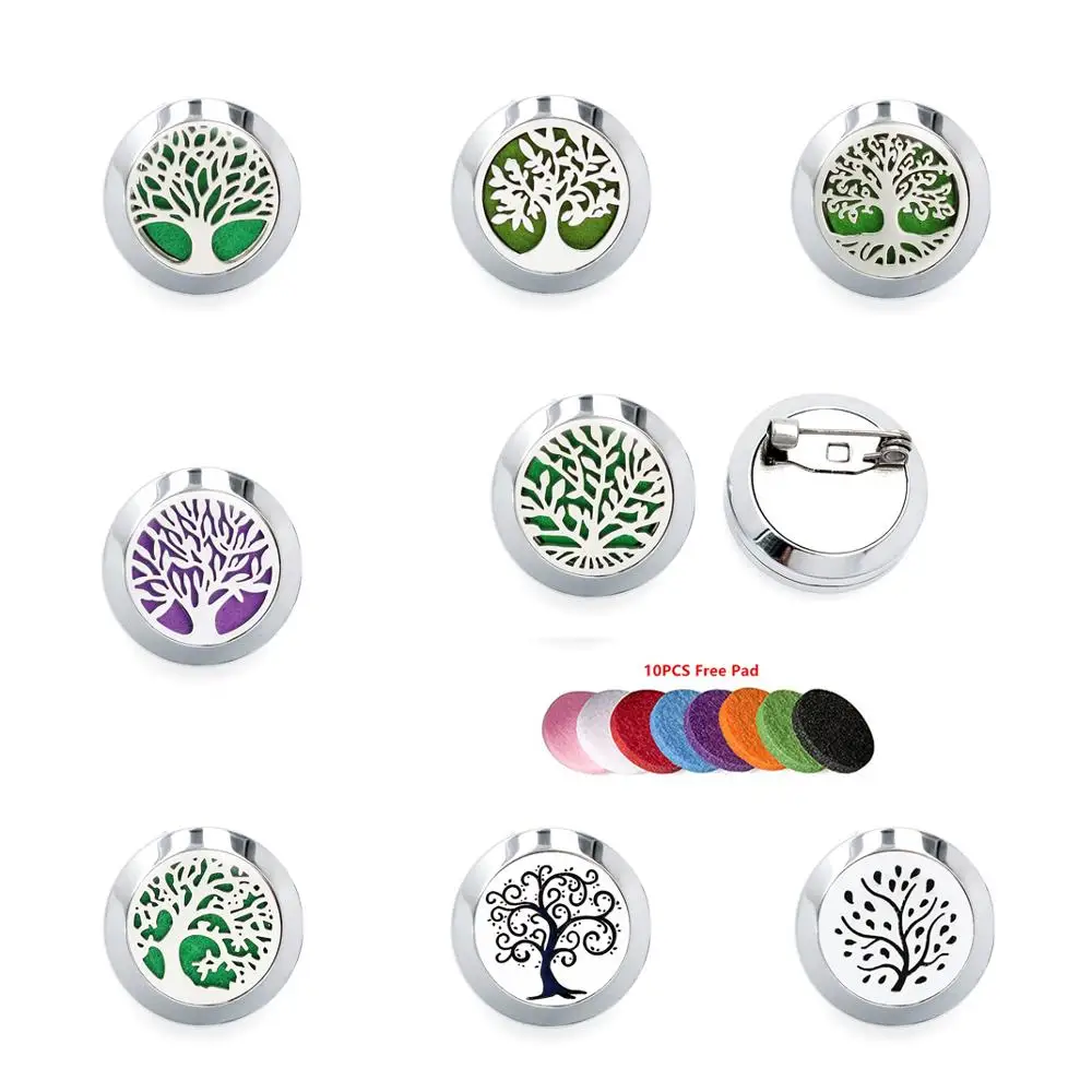 Дерево жизни различные выбирают ароматерапия брошь 20 мм из нержавеющей стали