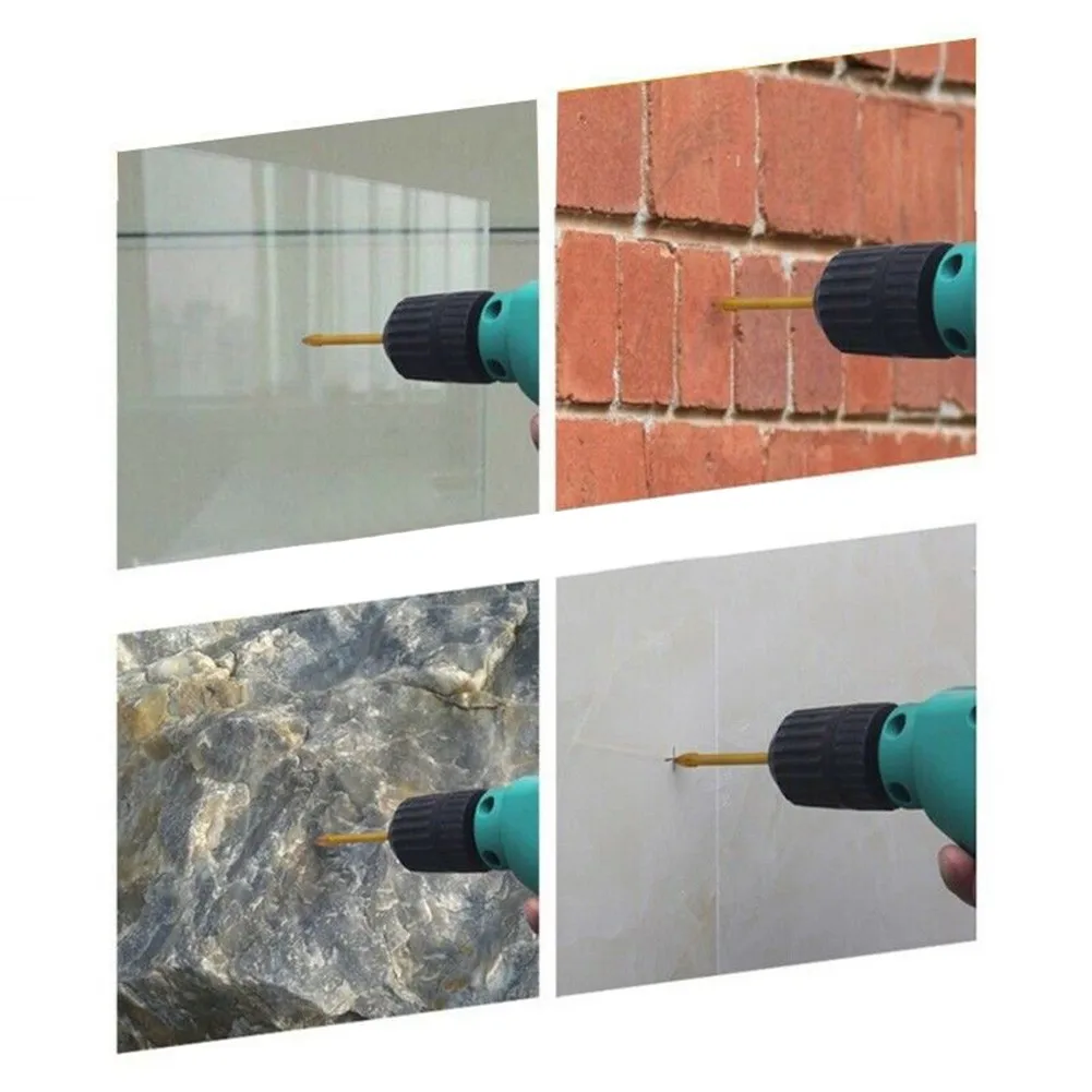 10pcs 6mm Glass Drill Bit Hex Shank For Mable Porcelain Ceramic Tile Concrete Brick Plastic Wood Cross Spear Head - купить по