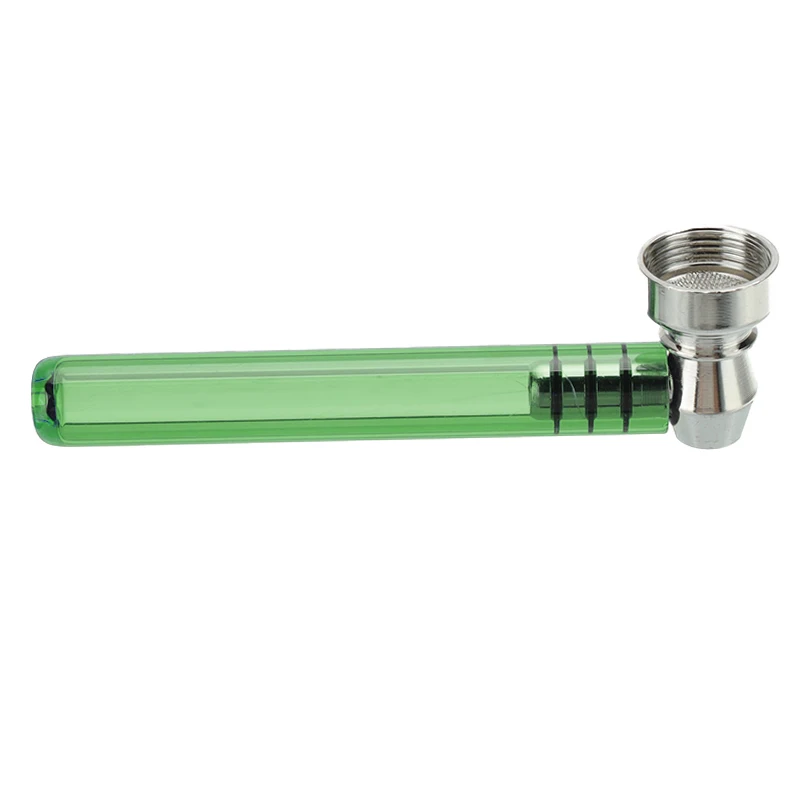 Стеклянные дымчатые трубки с металлической чашей съемная портативная карманная