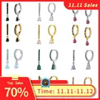 BOAKO 925 стерлингового серебра Серьги обручи для пирсинга, серьги для женщин, сереброЗолотые украшения модный дизайн, Lurury со стразами