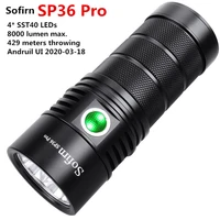 sofirn sp36 pro 8000lm powerful led flashlight 4sst40 usb c rechargeable 18650 torch anduril